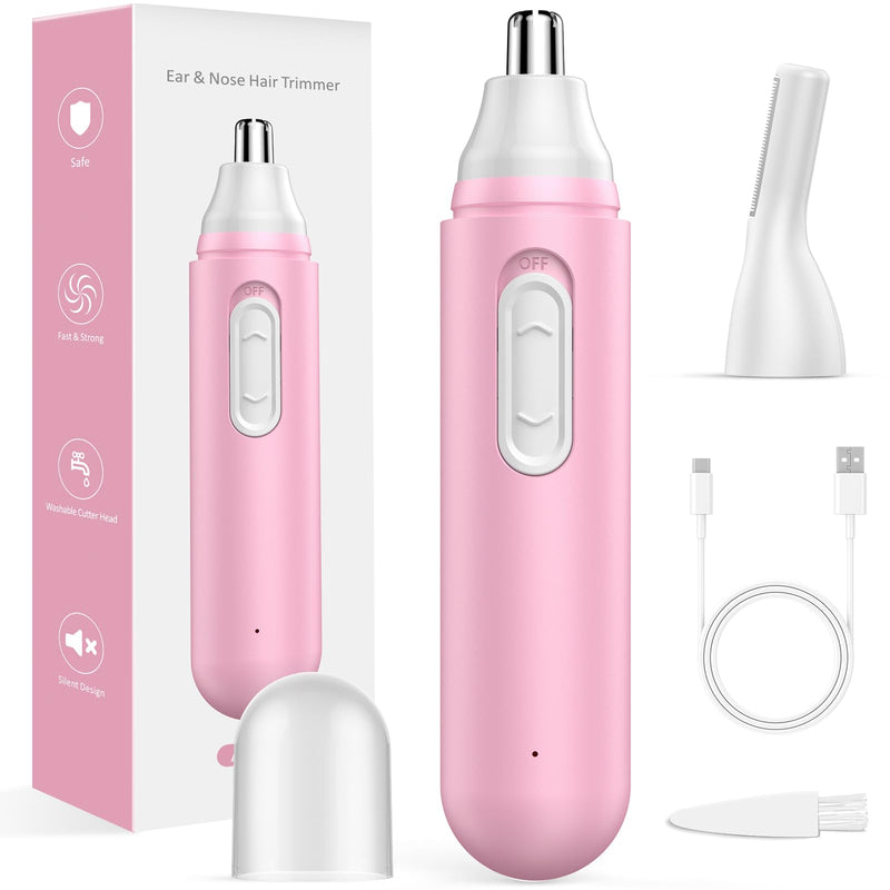 [Australia] - Nose hair trimmer nose hair trimmer women's USB eyebrow razor: iFanzeTech pain-free ear nose trimmer | Nose razor women and eyebrow trimmer women Light Red 