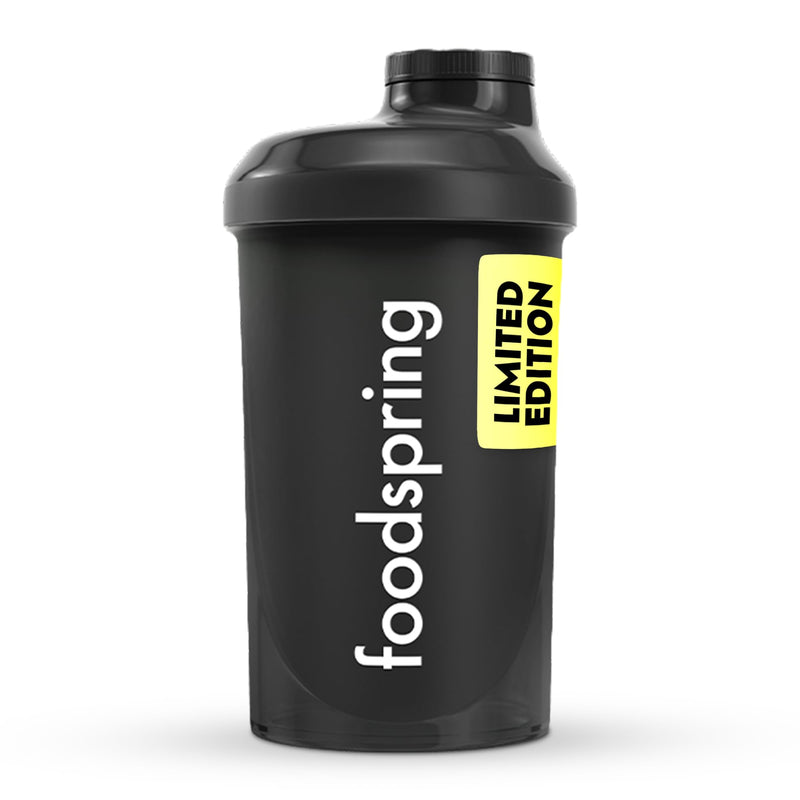 [Australia] - foodspring protein shaker, 500ml, BPA-free, easy to clean - dishwasher-safe protein shaker - black 