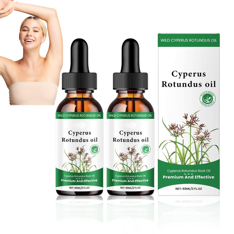 [Australia] - 2 Pcs Cyperus Rotundus Oil Cyperus Oil Cyperus Rotundus Cyperus Rotundus Oil Cyperus Oil for Hair Removal Cyprus Oil Reduces Hair Growth on the Body Suitable for All Skin Types 60 ml 