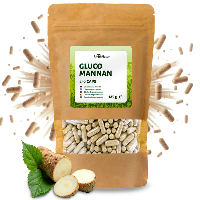 [Australia] - RheinNatur Glucomannan capsules 250 pieces - natural fiber from konjac root - vegan 