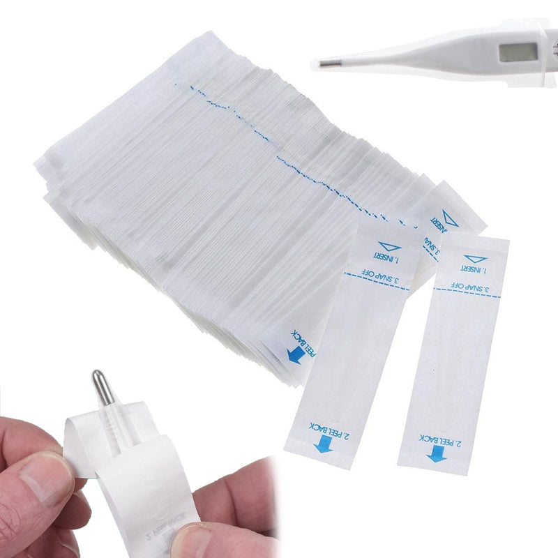 [Australia] - Pack of 100 thermometer covers, disposable thermometer protective covers, probe covers, hygiene covers, ear thermometer, digital thermometer probe covers, brown thermoscan protective cap for thermometer accessories 