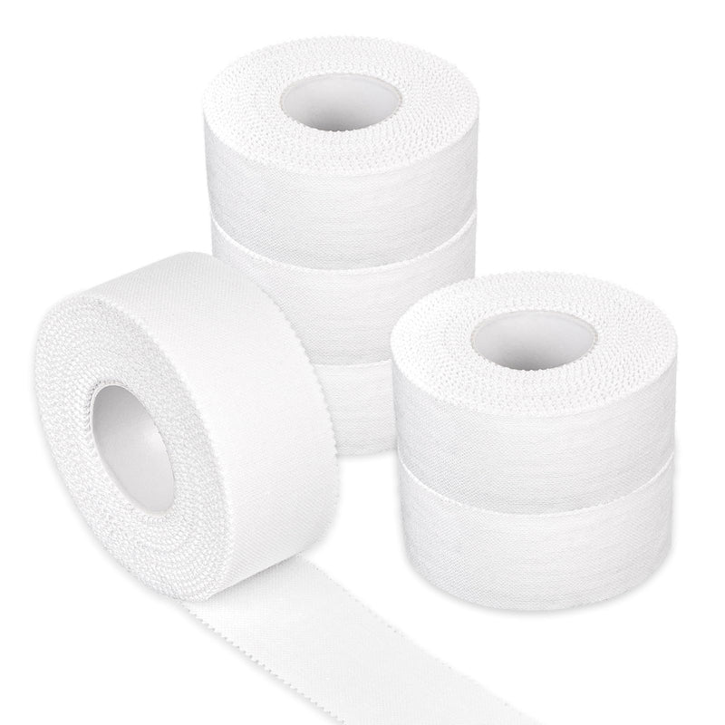 [Australia] - 6 rolls of sports tape, white sports tape, inelastic kinesiology tape (2.5 cm x 10 m), tearable sports bandage, self-adhesive tape with skin-friendly for handball, football, volleyball, all sports 