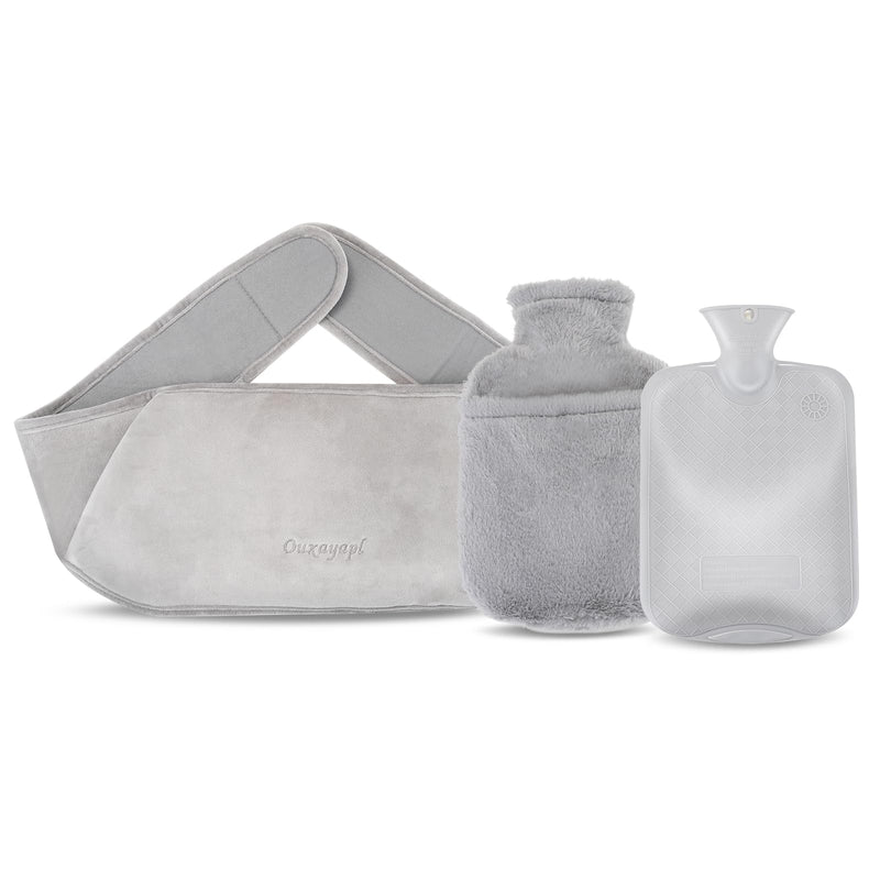 [Australia] - Ouxayapl hot water bottle belt 1.2 L, 3 in 1 hot water bottle with cover and soft waist cover, hot water bottle belt made of rubber, for back legs neck shoulder waist warming 