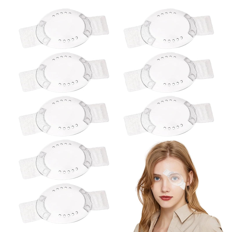 [Australia] - GUTERTOP Pack of 8 transparent medical eye patches, comfortable eye mask after operations, breathable eye patch, plastic eye patches with small hole for adults and children 