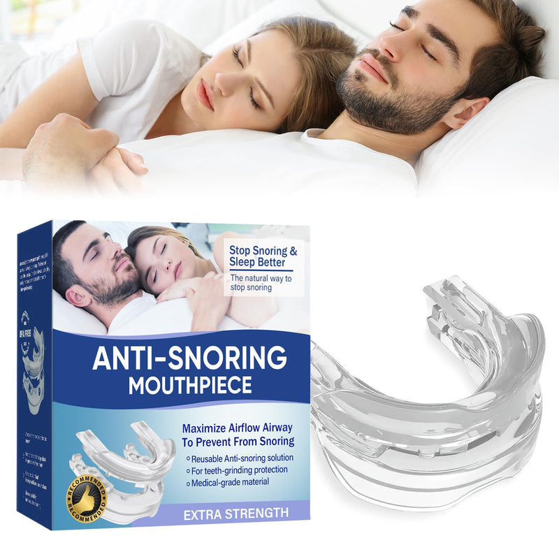 [Australia] - Bite splints, anti-snoring splint, effective snoring stopper mouthpiece bite splint night against teeth grinding and snoring men women 1 piece clear 