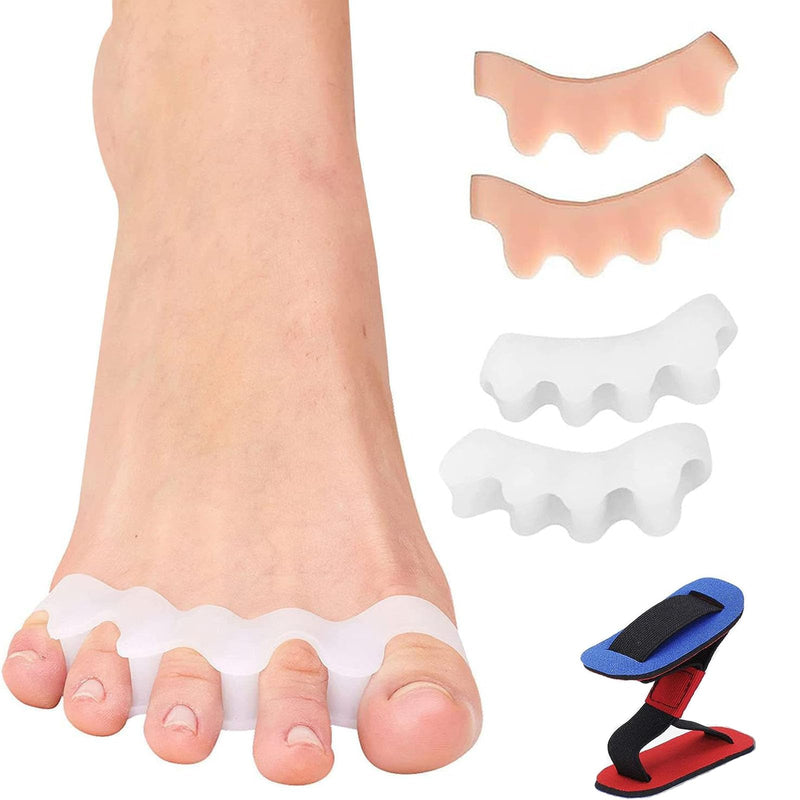 [Australia] - Toe Separator Hallux Valgus Silicone, Pack of 4 Toe Separators, 1 Piece Correction Bandage, Toe Separator, to Relieve Hallux Valgus Pain, Suitable for Men and Women 