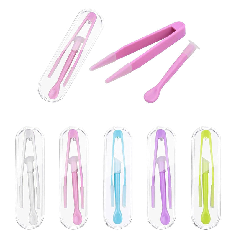 [Australia] - Pack of 5 contact lens tweezers, contact lens tweezers, plastic contact lens remover, contact lens removal, contact lens insertion aid, contact lens aid, for travel, household 