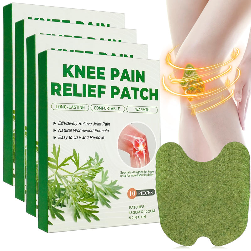[Australia] - Holilo Pain Relief Patch, Pack of 40 Knee Pain Plasters, Natural Herbal Pain Relief Patch Self-Adhesive Heat Plasters Pain Relief Plasters for Knees, Back, Neck and Sore Muscles 