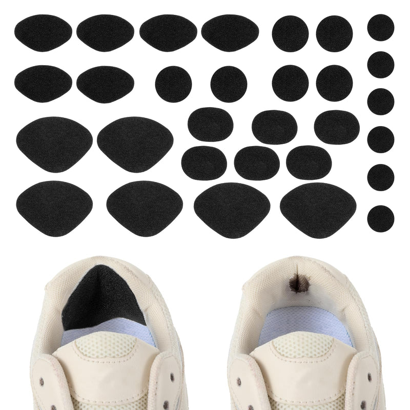 [Australia] - Yuanchu Pack of 30 Heel Me Pads, Heel Pads Shoes Heel Protection 5 Shapes Heel Repair Heel Pads Shoes Leather Sneaker Heel Patch Self Adhesive Non-Slip for Most Types Black 