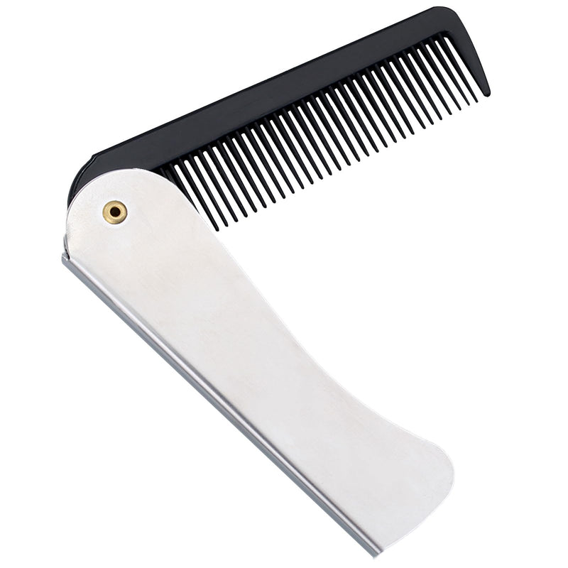 [Australia] - Beard comb men, beard comb men, pocket comb, folding comb, mini comb, pocket comb men, made of stainless steel, foldable, 1 piece 