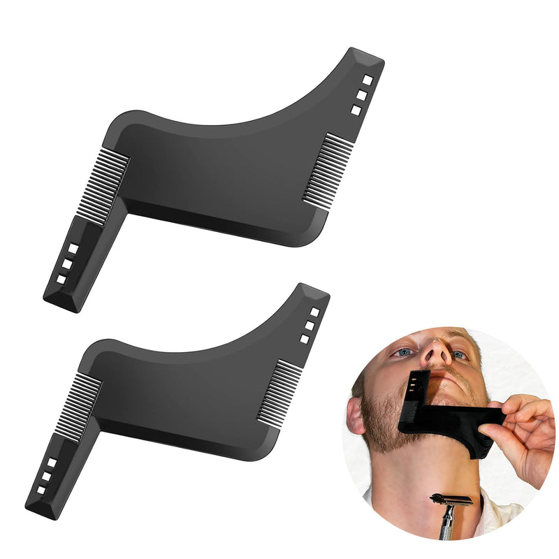 [Australia] - Pack of 2 beard stencils, beard stencils for men, black beard stencils, beard stencils, beard stencils, beard shapes, beard stencils for men, for goatee sideburns neck for beard contour 