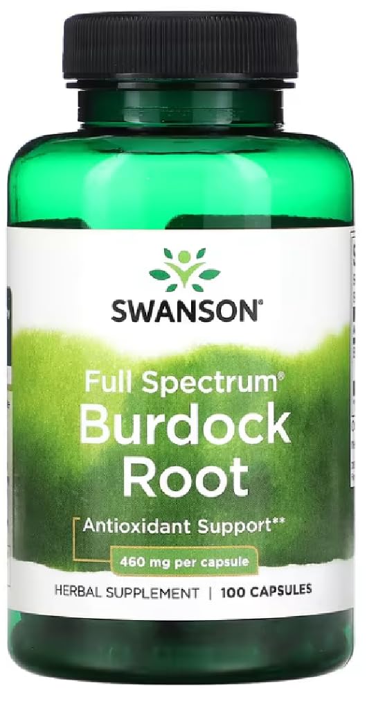 [Australia] - Swanson - Full Spectrum Burdock Root 460 mg | Skin and Liver Support - 100 Capsules 