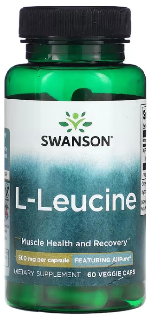 [Australia] - Swanson - AjiPure L-Leucine 500 mg | Support for muscle growth and regeneration - 60 capsules 