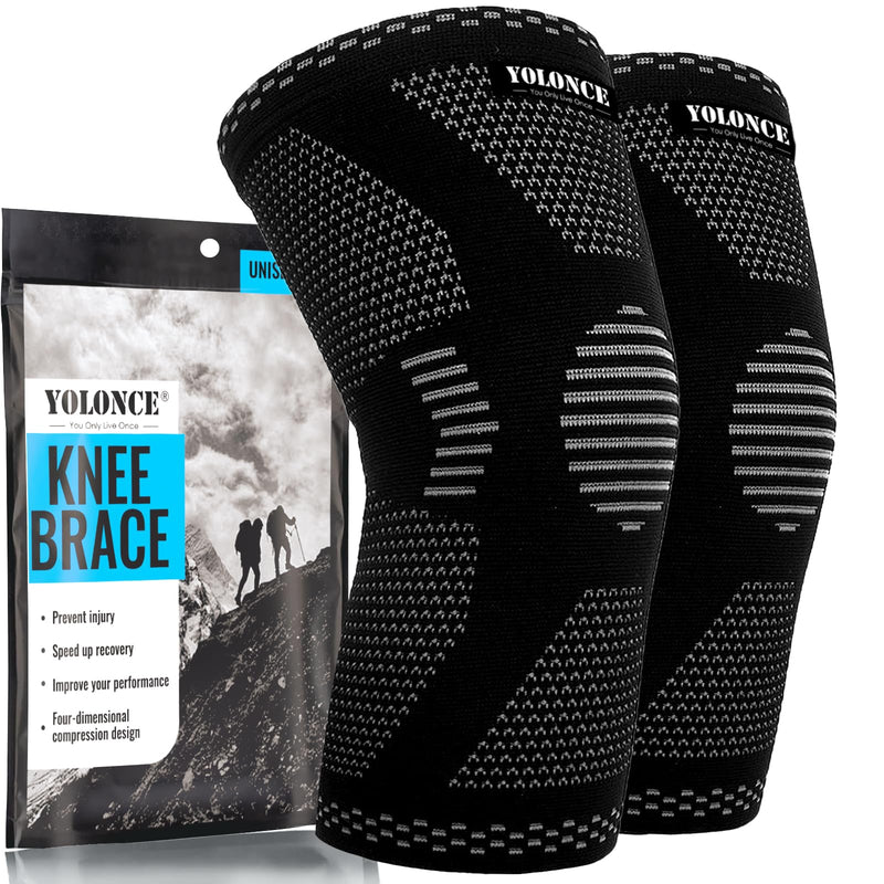 [Australia] - Pack of 2 non-slip knee bandage set, athletics knee bandage, breathable knee compression bandage, and supportive knee bandages, knee bandage for men/women, for running, jogging, sports, basketball (M) 