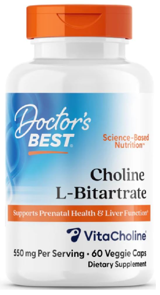 [Australia] - Doctor's Best - Choline L-Bitartrate, 550mg | Supports memory and nerve function - 60 veggie capsules 