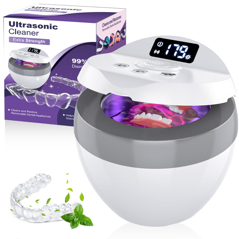 [Australia] - Stim-U-Dent ultrasonic cleaning device, ultrasonic cleaner for dental splints, aligners, whitening splints, retainers, 45kHz UV dental pod for all dentures, 200ml ultrasonic cleaner, retainer cleaner 