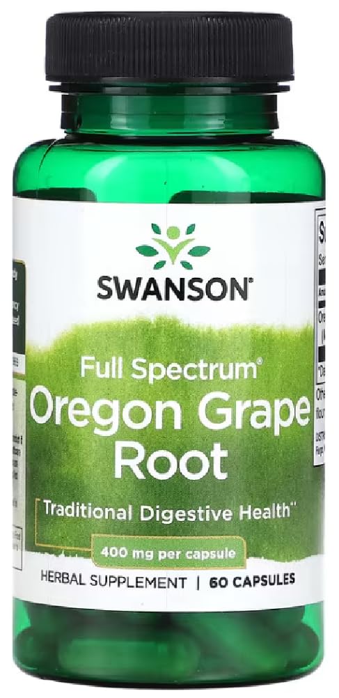 [Australia] - Swanson - Full Spectrum Oregon Grape Root 400 mg | Liver and Digestive Support - 60 Capsules 