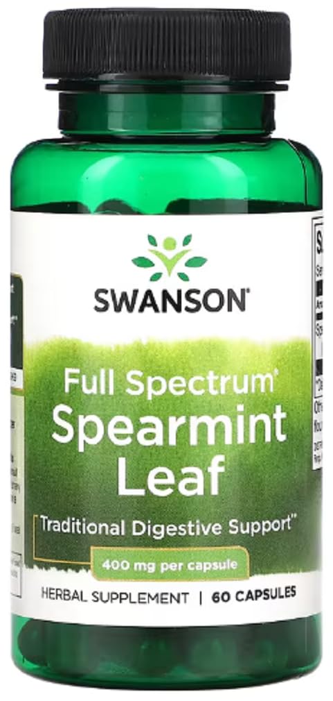 [Australia] - Swanson - Full Spectrum Spearmint Leaf 400 mg | Natural support for digestion and breath freshness - 60 capsules 