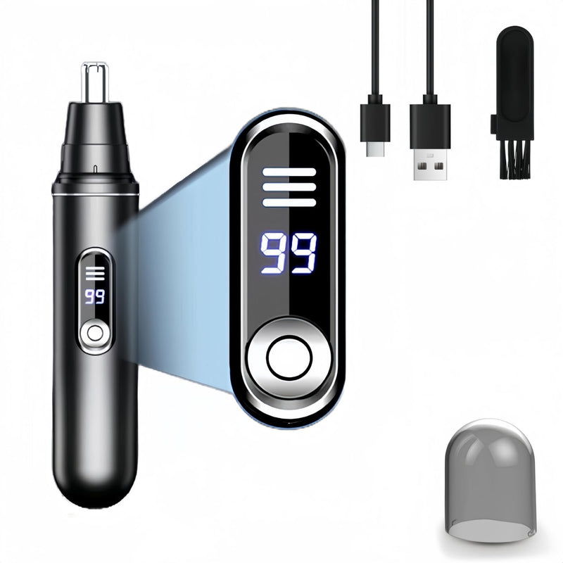 [Australia] - USB rechargeable nose hair trimmer, nose hair trimmer for men and women via USB rechargeable eyebrows, electric trimmer for beard, eyebrows and facial hair, double-edged 