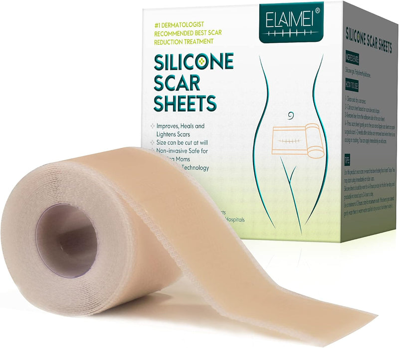 [Australia] - Silicone Scar Tape Silicone Plaster for Scars Scar Plaster Silicone Silicone Plaster for Scars (4 x 300 cm) Ultra Thin Soft and Breathable Suitable for Burns and Cesarean Section Scars 