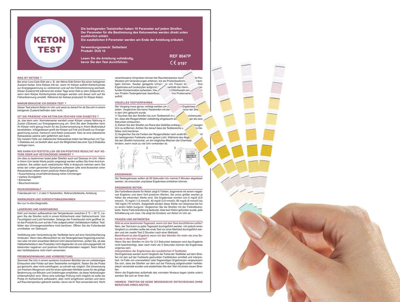 [Australia] - One+Step Premium Ketone test strips 5 pieces I Additional control of pH and glucose I Keto test I Metabolism control for ketosis I Ketone test with reference color card 