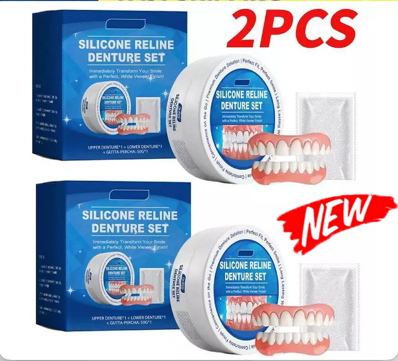 [Australia] - SICONEL clip-on dentures set of 2, silicone teeth dentures, complete dentures dentures 