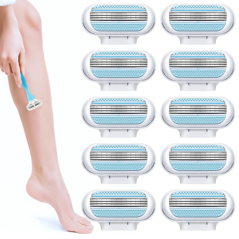 [Australia] - Replacement blades for women's razors, pack of 10, can be used for Venus razor blades for women, 3 blades surrounded by protective cushions that adapt to the body contour, compatible razor blades for women 