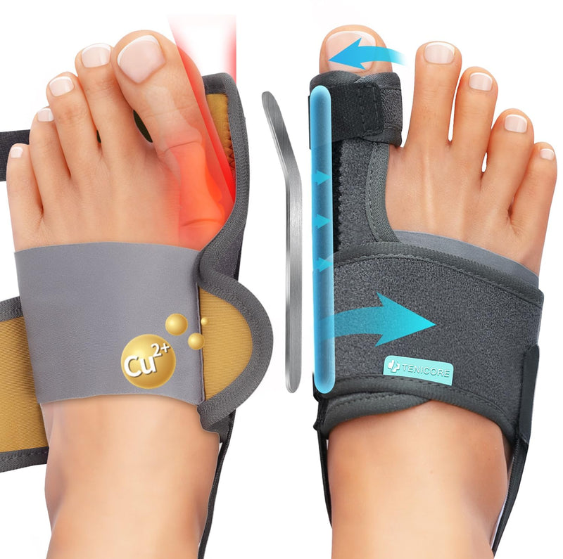 [Australia] - TENICORE Hallux Valgus Correction with 2 Angle Iron Toe Separators Toe Protector 1 Pair Hallux Valgus Splint Socks Bandage 