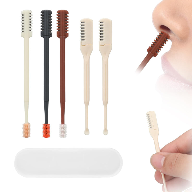 [Australia] - 5 pieces 2-in-1 Nose Hair Trimmer, Manual Nose Hair Shaver, Double-Sided and Single-Sided Nose Hair Cleaner for Women and Men 