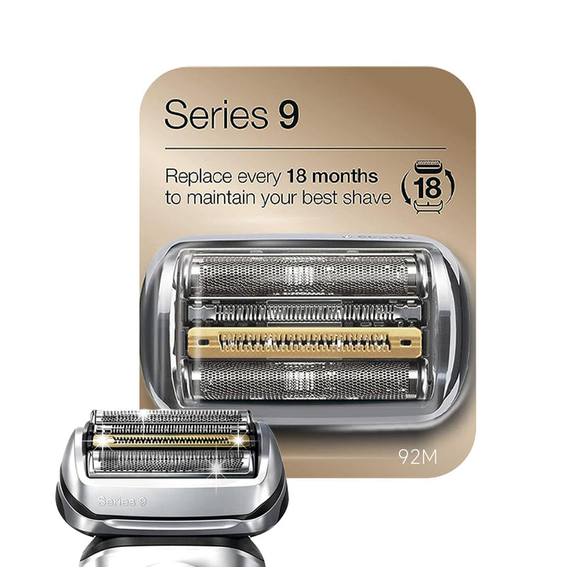 [Australia] - Replacement part for razor 92M shaving head series 9 compatible Braun electric shaver with cleaning cloth and brush supplied with electric shavers series 9 9290cc, 9291cc, 9370cc, 9293s 