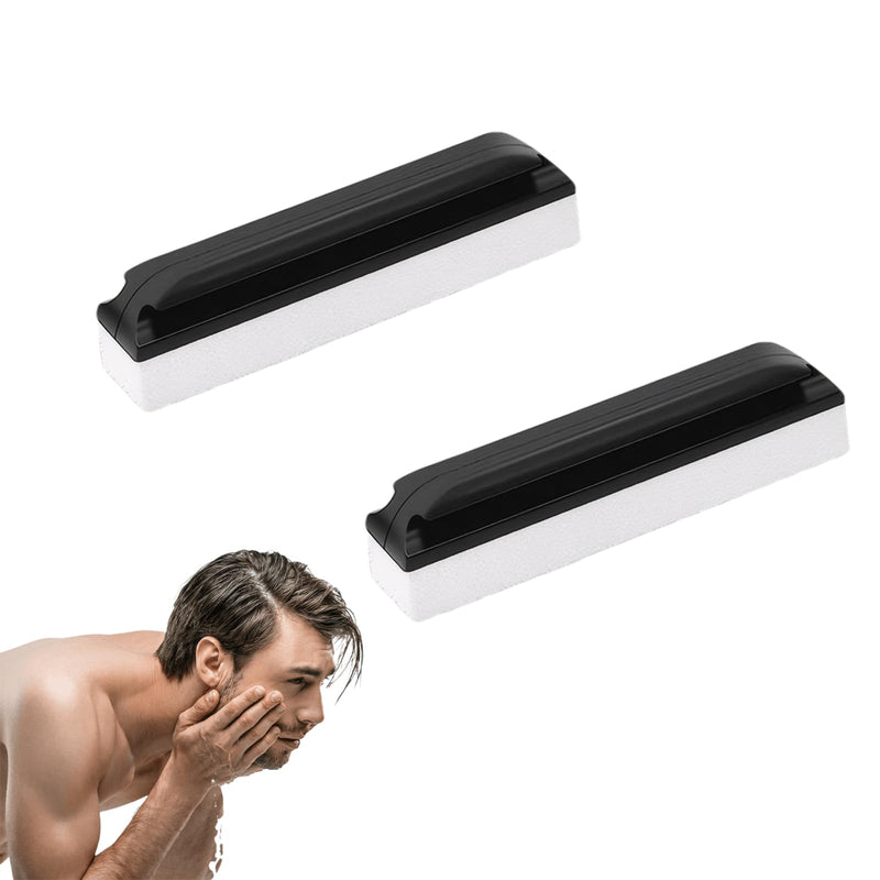 [Australia] - Pack of 2 Beard Sponge, Beard Hair Sponge, Reusable Sponge for Beard Hair, Beard Cleaning Brush, Lightweight, Compact, for Cleaning Beard Remains in the Sink (Black) 