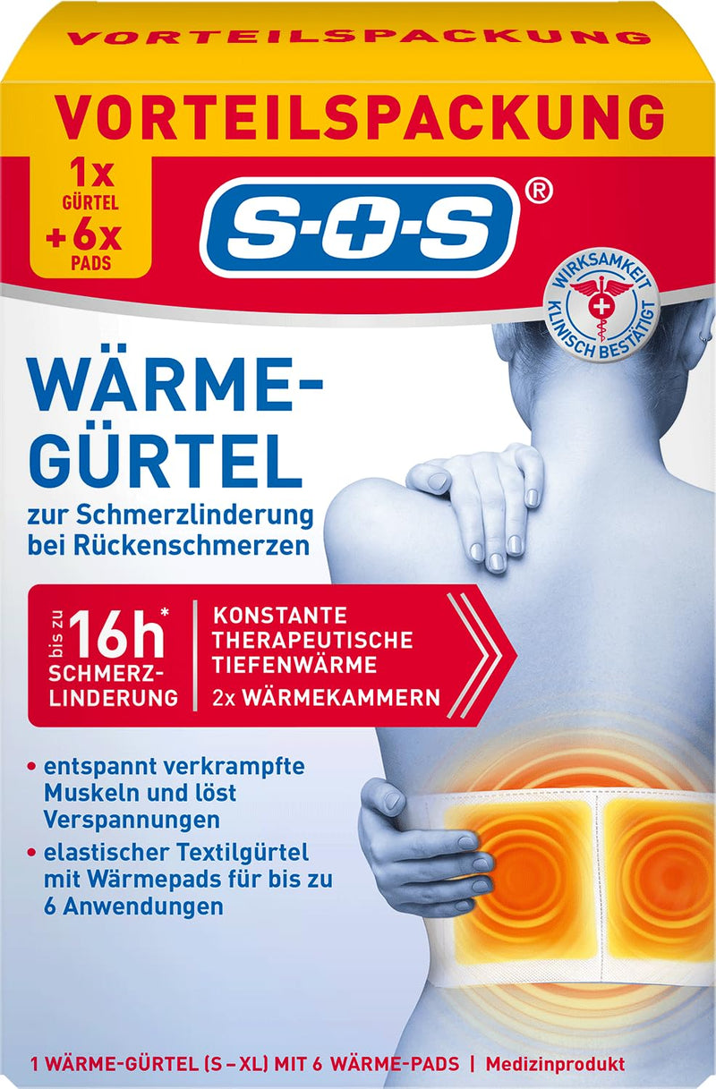 [Australia] - SOS heat belt (pack of 3) back warmer for pain relief from back pain - warming hip belt for cramped muscles and tension 