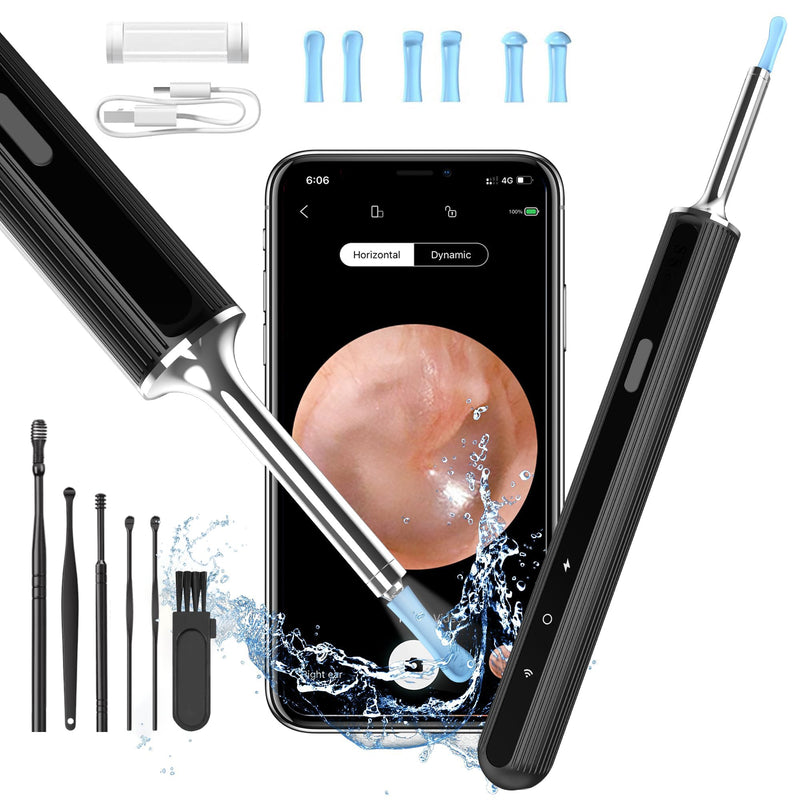[Australia] - Earwax Remover Otoscope, Qimic WiFi Ear Cleaner, 1080P Ultra Thin HD Wireless Waterproof Ear Mirror with 3.5mm Lens and 6 LEDs for iPhone, iPad and Android Smartphones 