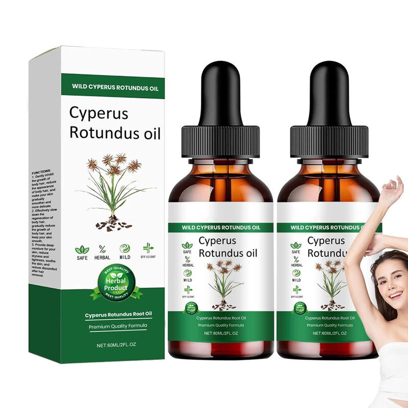 [Australia] - Cyperus Rotundus Oil, 120ml Pure Cyperus Oil Silky Hair Remover, Natural Essential Oils Cyperus for Hair Removal, Pure Ripe Cyperus Rotundus Oil for Reducing Body Hair Growth (2PCS) 