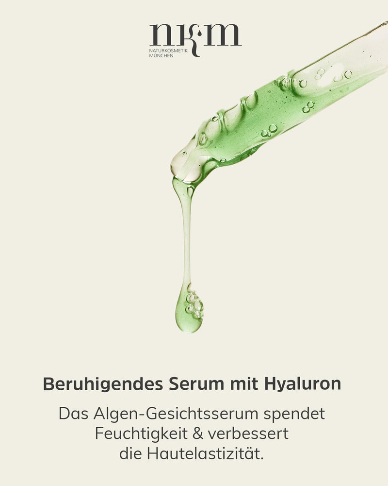 [Australia] - nkm Naturkosmetik München Algae hyaluronic serum - 30 ml - Facial serum with hyaluronic acid - Moisturizes - Vegan - For all skin types - Dermatologically tested 