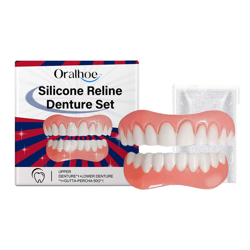 [Australia] - EONFAVE denture set, complete dentures, clip-on dentures, denture silicone reline kit, silicone reline bit set, temporary dentures, temporary dentures 