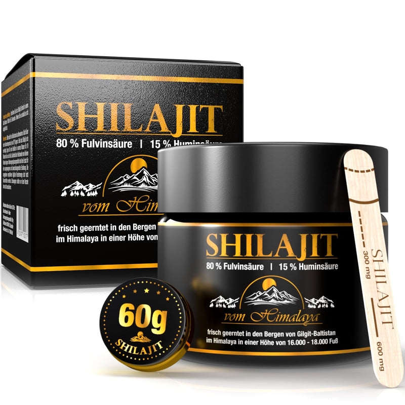 [Australia] - Shilajit resin | Gold Standard 60g | 85+ Minerals | Maximum potency from the Himalayas | over 3 months supply | 100% Pure & Original | Vegan & No Additives 60 g (pack of 1) 