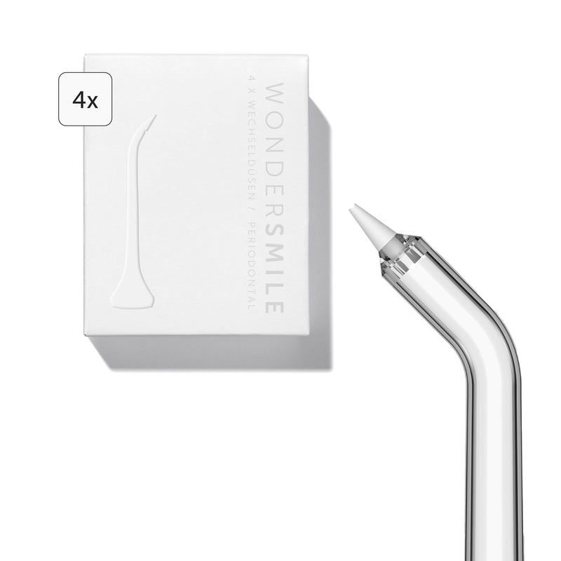 [Australia] - Wondersmile Periodontal Nozzle - Replacement Nozzles for Waterflow Oral Irrigator - SmoothFlow Technology for Optimal Teeth & Gum Care (White, Pack of 4) White 