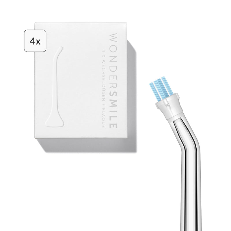 [Australia] - Wondersmile Plaque Nozzle - Replacement nozzles for Waterflow oral irrigator - SmoothFlow technology for optimal tooth and gum care (White, pack of 4) White 