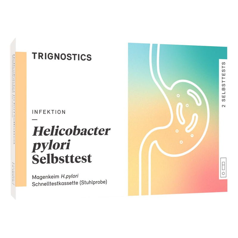 [Australia] - TRIGNOSTICS Helicobacter pylori self-test | 2 stool tests for at home without a laboratory | Rapid test for stomach/intestinal health for complaints such as gastritis | reliable and precise detection of H. pylori 