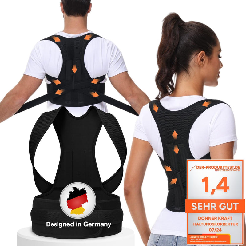 [Australia] - DONNER KRAFT posture correction men and women: back posture corrector posture correction strap for men and women - adjustable and breathable posture trainer + ebook guide (L) L 