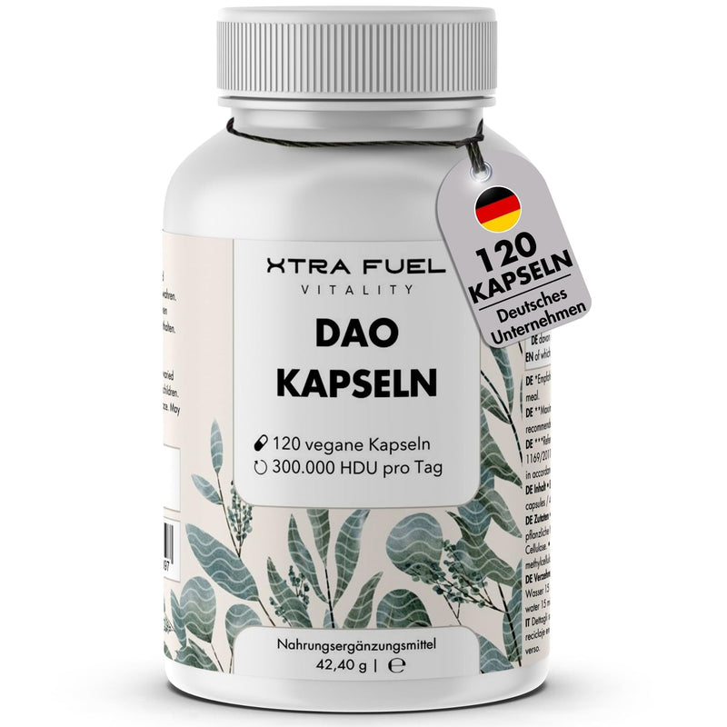 [Australia] - DAO capsules 120 pieces (high dosage) - 300,000 HDU per daily dose - DAO enzyme from pea protein - vegan & laboratory tested 120 capsules 