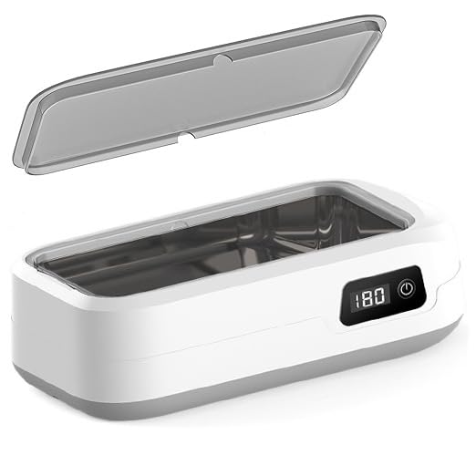 [Australia] - Ultrasonic cleaner, high frequency ultrasonic jewelry cleaner, portable glasses cleaner machine with 4 cleaning modes, 49000Hz ultrasonic cleaning for jewelry, glasses, watches, dentures 640ml 