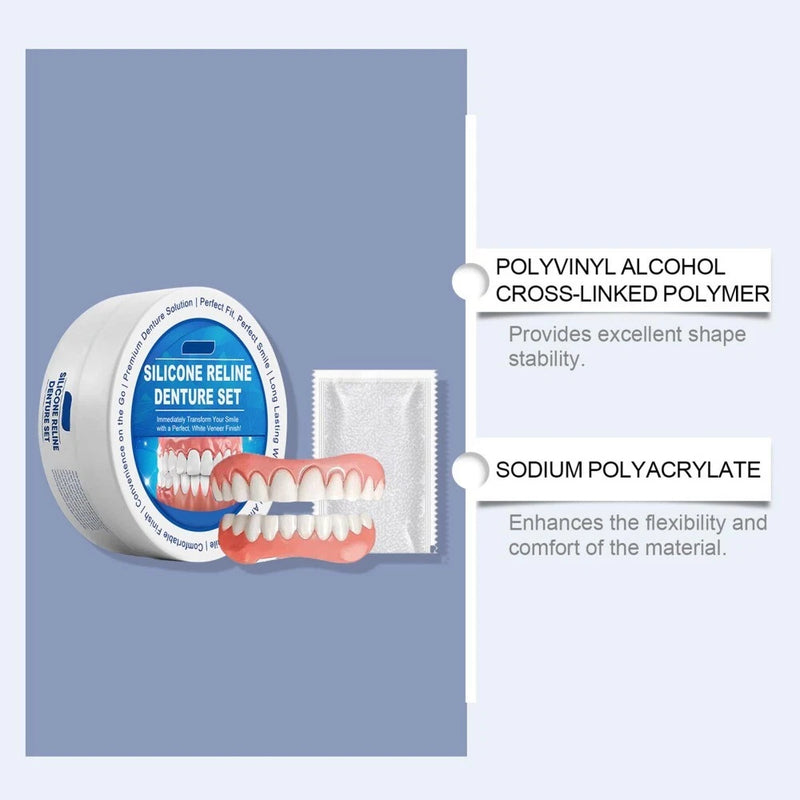 Bikenda Silicone Dental Prostheses Prosthesis Modification Set Silicone Dental Prostheses, Dentures Prosthesis Complete, Clip-on Dentures, Denture Silicone Reline Kit Temporary Dentures