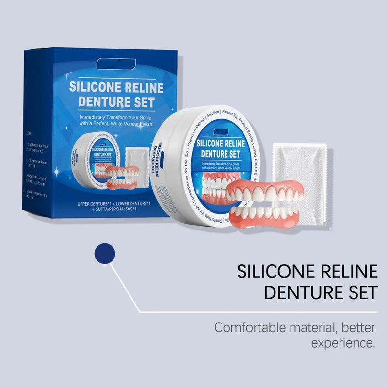 Bikenda Silicone Dental Prostheses Prosthesis Modification Set Silicone Dental Prostheses, Dentures Prosthesis Complete, Clip-on Dentures, Denture Silicone Reline Kit Temporary Dentures