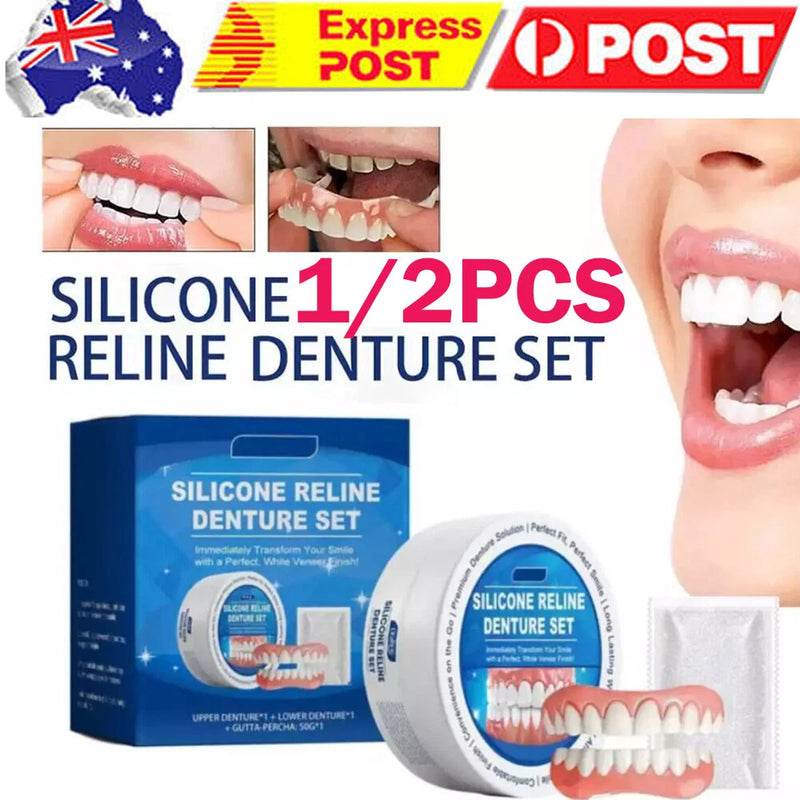 Bikenda Silicone Dental Prostheses Prosthesis Modification Set Silicone Dental Prostheses, Dentures Prosthesis Complete, Clip-on Dentures, Denture Silicone Reline Kit Temporary Dentures