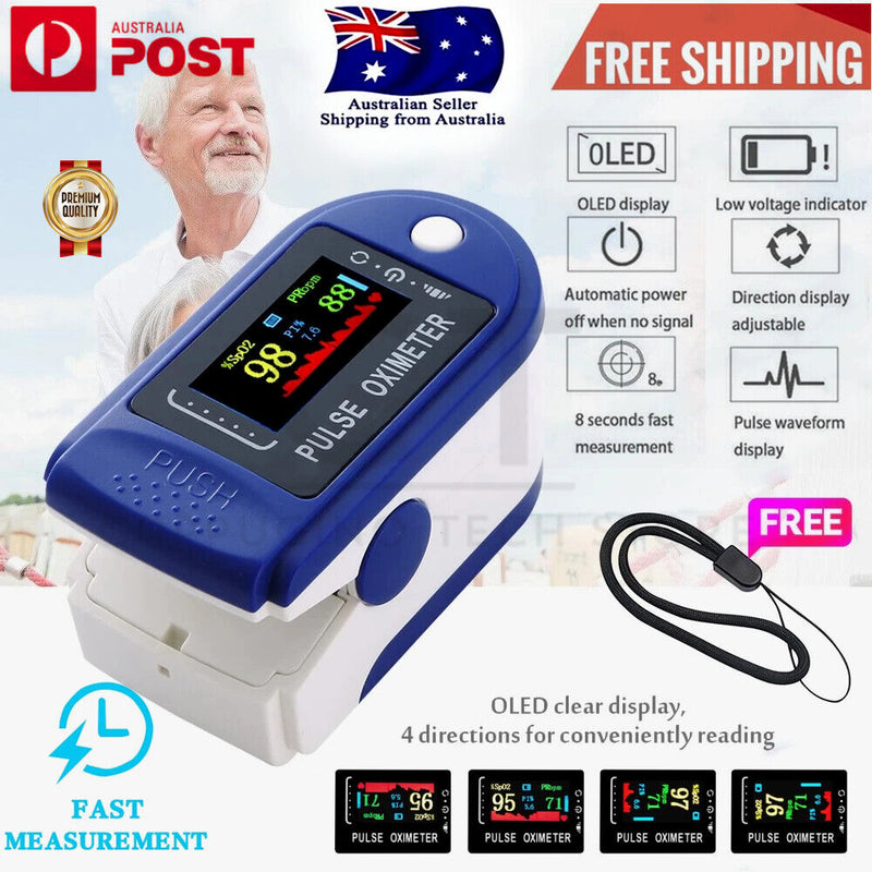 [Australia] - Roscoe Medical Finger Pulse Oximeter Oxygen Saturation Monitor - Pulse Ox Fingertip o2 Monitor for Pediatric and Adult - Sports and Aviation Use Only 
