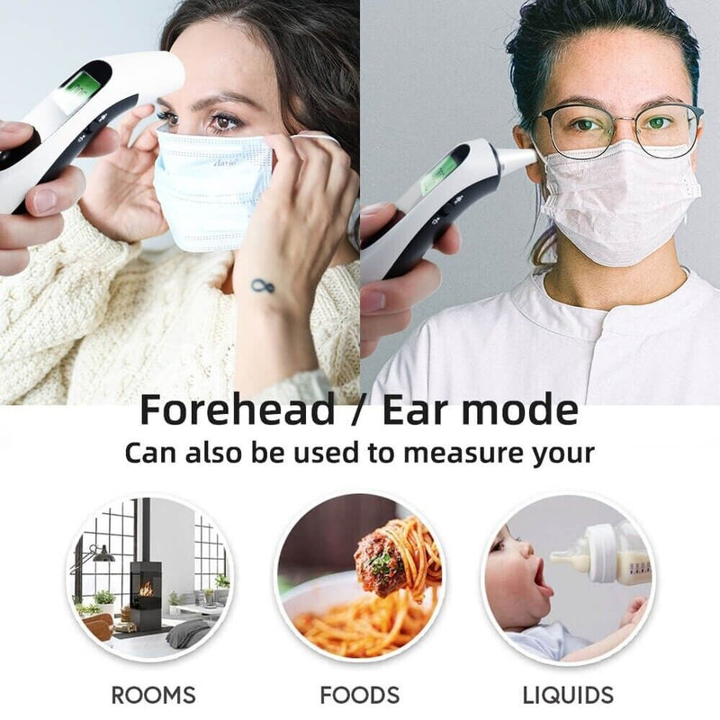 [Australia] - Thermometer for Adults SOVARCATE Digital Infrared Thermometer Forehead and Ear for Fever with Fever Alarm and Memory Recall Function Instant Accurate Reading for Baby Kids Adults - New Algorithm 