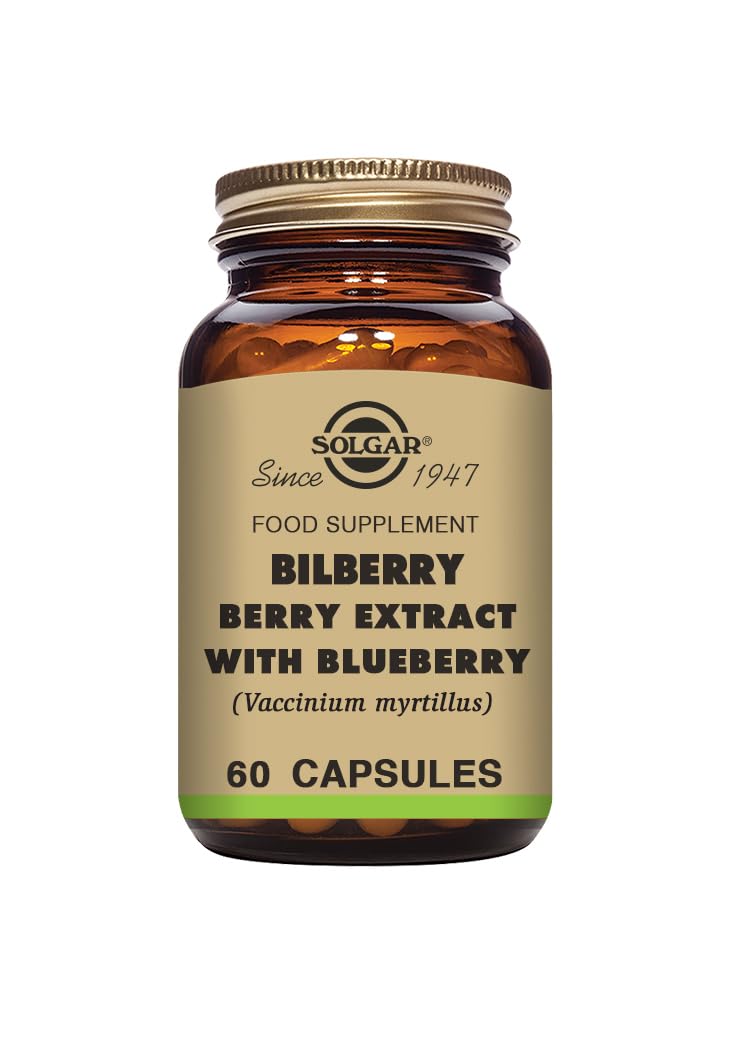 Solgar Bilberry Berry Extract with Blueberry Vegetable Capsules - Pack of 60 - Antioxidant - Supporting Daily Wellbeing -Vegan and Gluten Free