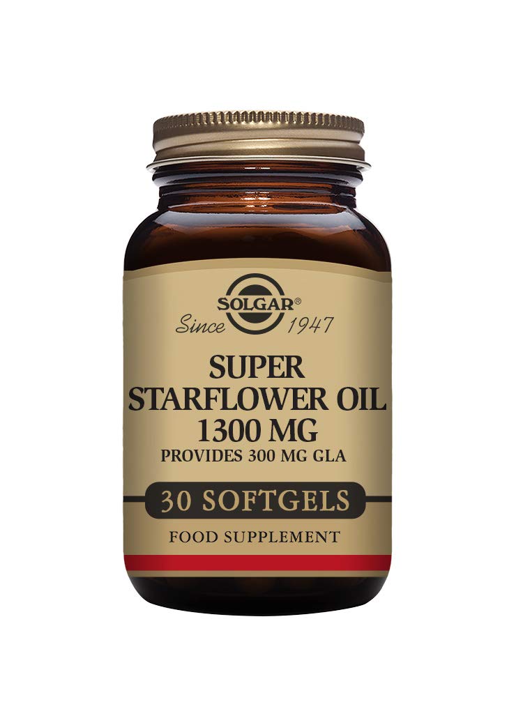 Solgar Super Starflower Oil 1300 mg Softgels - Pack of 30 - Rich in GLA (Gamma Linolenic Acid) - Supports Skin and Hormonal Balance 0.03 g (Pack of 30)